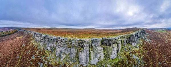 Utsikt Över Stanage Edge Peak District Ett Bergsområde England Vid — Stockfoto