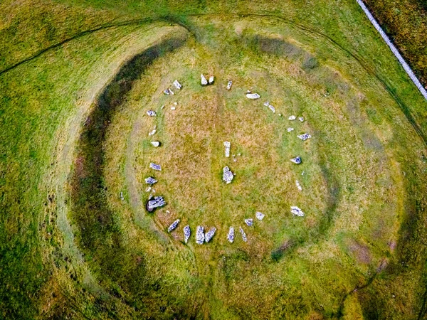 Widok Arbor Low Stone Circle Dzielnicy Peak Obszar Górski Anglii — Zdjęcie stockowe