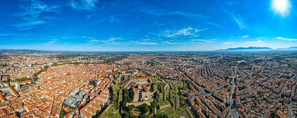 法国Perpignan市的空中景观 — 图库照片