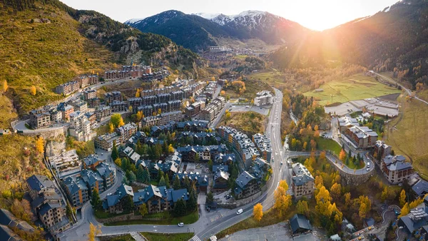 Luftaufnahme Des Dorfes Tarter Andorra Der Gemeinde Canillo — Stockfoto