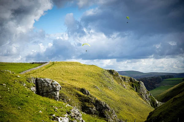 Parapente Distrito Peak Uma Área Altitude Inglaterra Extremo Sul Pennines — Fotografia de Stock