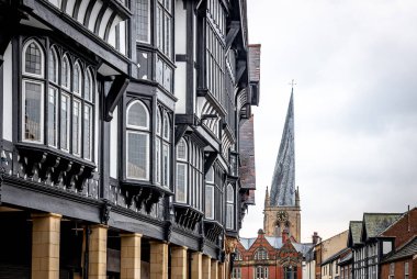 The crooked spire of the Church of St Mary and All Saints in Chesterfield, Derbyshire, UK clipart