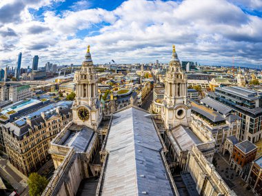 St Paul katedralinin çatısından Londra hava manzarası, İngiltere