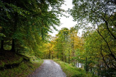 İngiltere 'nin Pennines, İngiltere' nin güney ucunda yer alan Peak bölgesindeki Ladybower rezervuarının görüntüsü.
