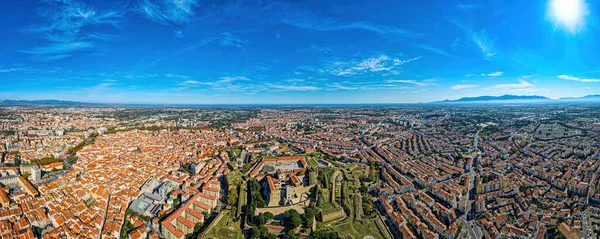 Vista Aérea Cidade Perpignan França — Fotografia de Stock