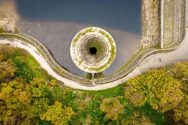 Letecký Pohled Ladybower Dam Peak Distruct Derbyshire England — Stock fotografie