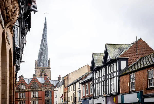 Crooked Spire Church Mary All Saints Chesterfield Derbyshire Reino Unido — Fotografia de Stock