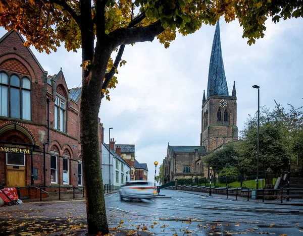 Crooked Spire Church Mary All Saints Chesterfield Derbyshire Reino Unido — Fotografia de Stock