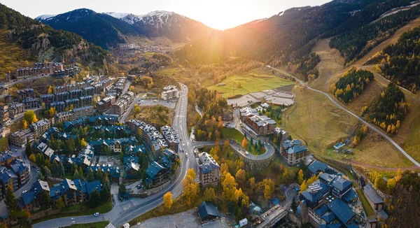 Luftaufnahme Des Dorfes Tarter Andorra Der Gemeinde Canillo — Stockfoto