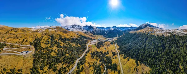 Flygfoto Över Bergstoppar Andorra Socknen Canillo — Stockfoto
