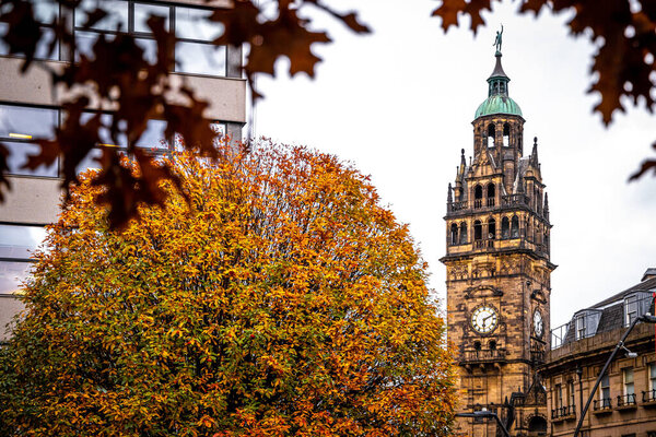 View of Sheffield City Council and Sheffield town hall in autumn, England, UK