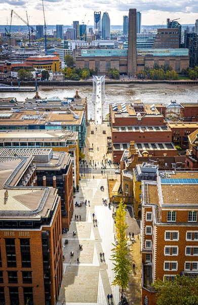 Вид Висоти Мосту Мілленіум Даху Собору Святого Павла Велика Британія — стокове фото