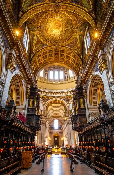 Interieur Zicht Saint Paul Kathedraal Londen Engeland Verenigd Koninkrijk — Stockfoto