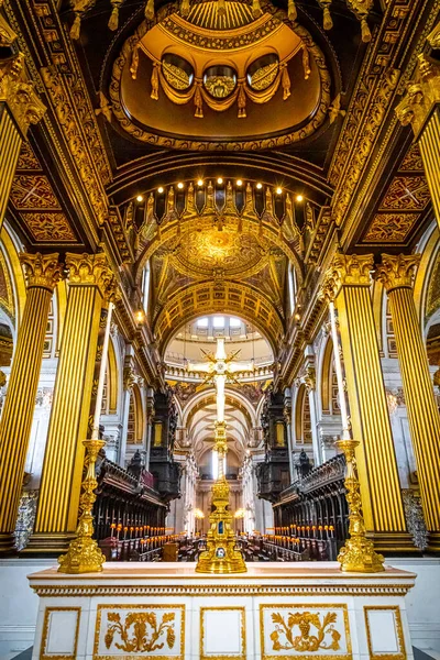 Interieur Zicht Saint Paul Kathedraal Londen Engeland Verenigd Koninkrijk — Stockfoto