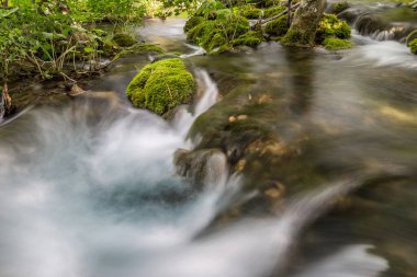 Hırvatistan 'da Plitvice göllerinin manzarası