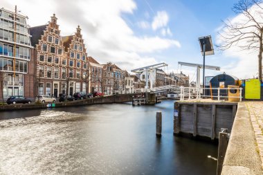 Hollanda, Haarlem 'de klasik köprü çizimi