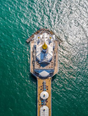 İngiltere 'de yazın Eastbourne' un hava manzarası