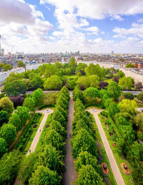 Londra, İngiltere 'deki Vekiller parkının hava görüntüsü.