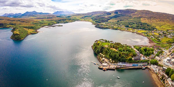 Portree Nin Havadan Görünüşü Skye Adası Skoçya Ngiltere — Stok fotoğraf