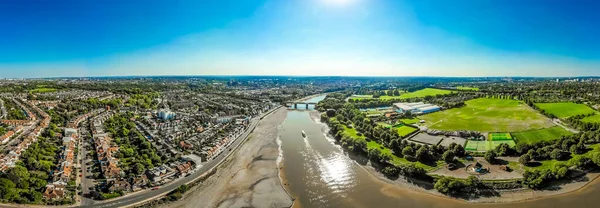 Luchtfoto Van Chiswick Theems Zomer Londen — Stockfoto