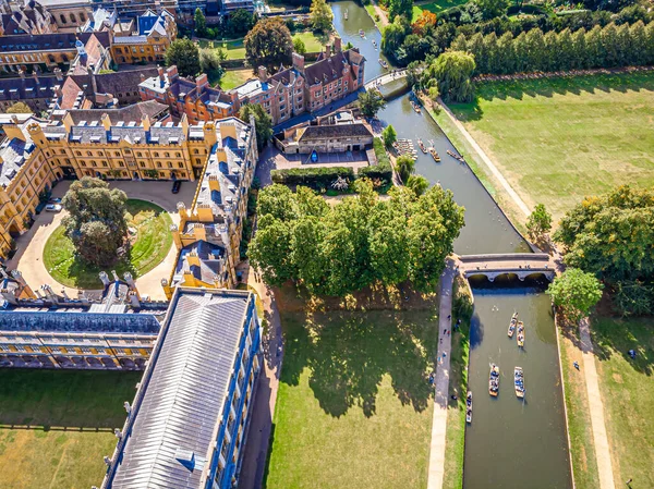 Cambridge Birleşik Krallık Taki Cam Nehrinin Hava Görüntüsü — Stok fotoğraf