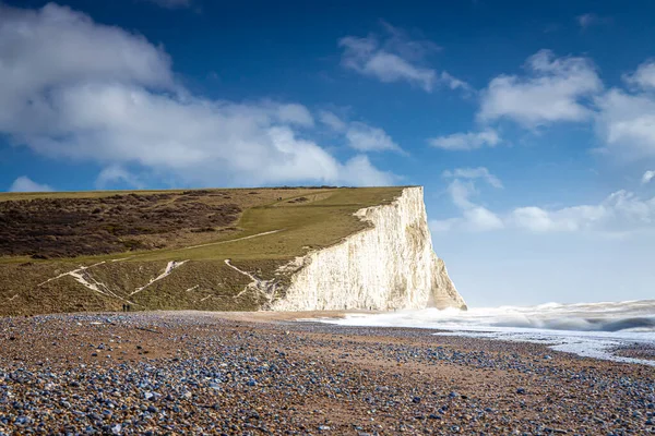 Seven Sisters Chalk Cliffs Stormy Day England — Stock Photo, Image