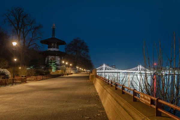 Battersea Park Noite Londres — Fotografia de Stock