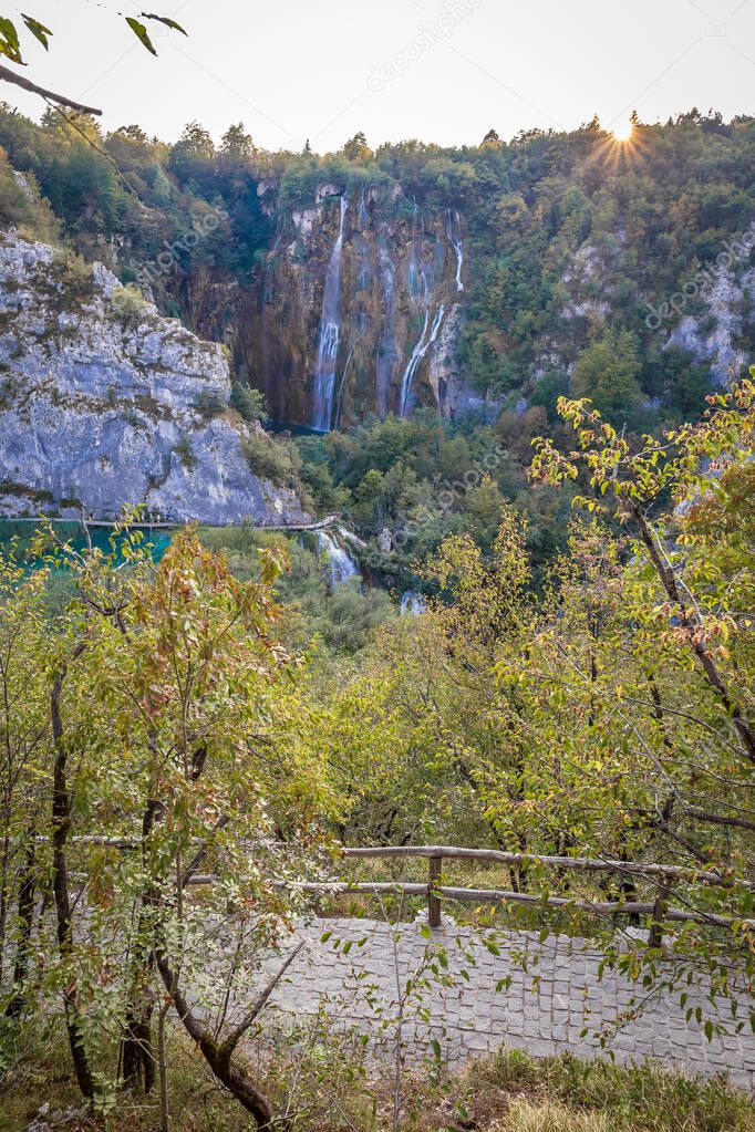 View of Plitvice lakes in Croatia