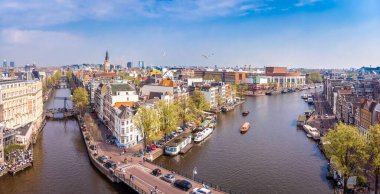 Amsterdam, Hollanda 'da Amstel Nehri