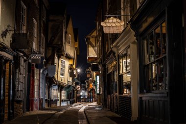 Medieval street of Shambles in York, England clipart