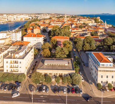 Hırvatistan 'da yaz aylarında Zadar' ın hava manzarası