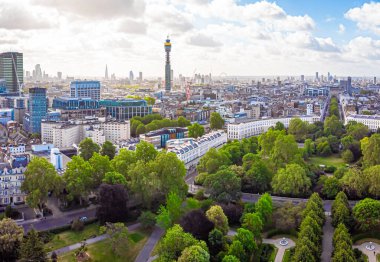 Londra, İngiltere 'deki Vekiller parkının hava görüntüsü.