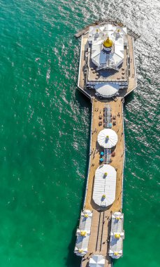 İngiltere 'de yazın Eastbourne' un hava manzarası