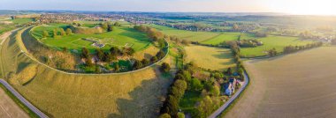 İngiltere 'deki Old Sarum' un havadan görünüşü
