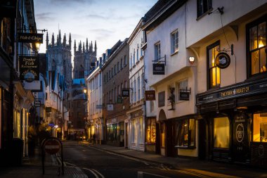 İngiltere Alacakaranlık 'ta York' un eski şehir manzarası