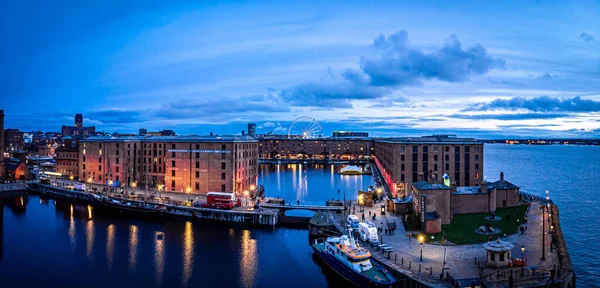 Aerial View Royal Albert Dock Liverpool England — Stock Photo, Image