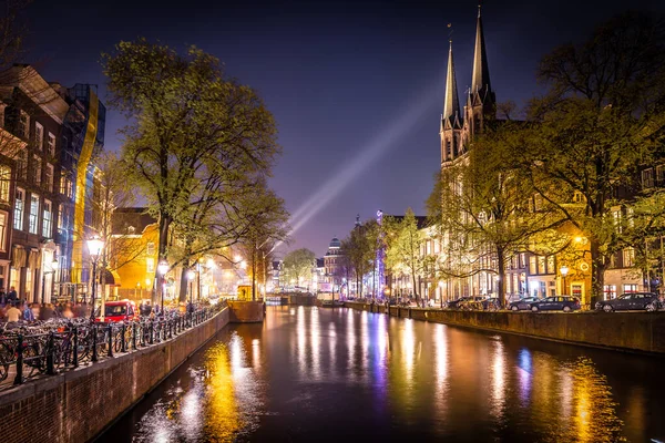 Night View Krijtberg Church Amsterdam Netherlands — 스톡 사진