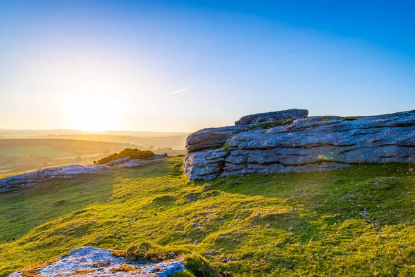 Vista Del Parque Nacional Dartmoor Por Noche Reino Unido — Foto de Stock