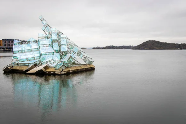 Oggetto Arte Nel Fiordo Oslo Norvegia — Foto Stock