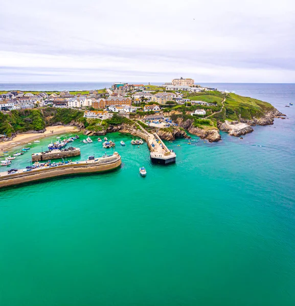 Vista Aérea Newquay Cornwall Reino Unido — Fotografia de Stock