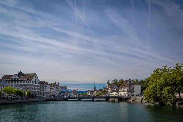 Luftaufnahme Von Zürich Und Limmat Schweiz — Stockfoto