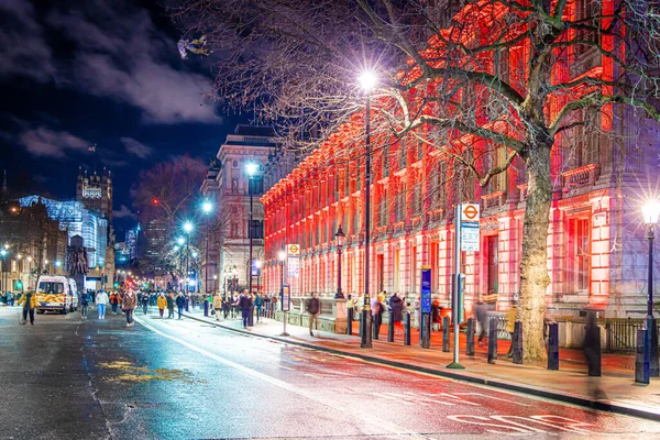 London Buildings Lit Brexit — Stock fotografie