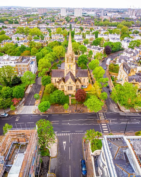 Повітряний Вид Церкви Святого Джонса Вранці Лондон Велика Британія — стокове фото