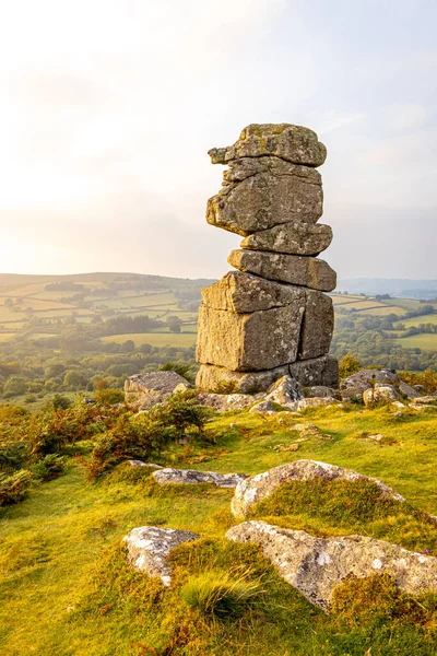 Une Vue Nez Bowerman Dans Parc National Dartmoor Une Vaste — Photo