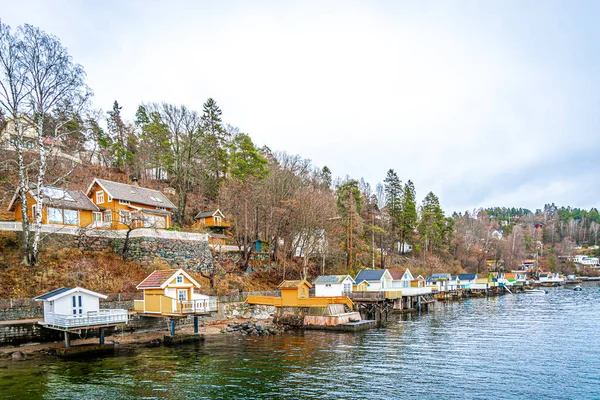 Pohled Fjord Osla Norsku — Stock fotografie