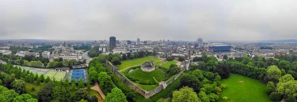 Aerial View Cardiff Castle Summer Wales — Stock Photo, Image