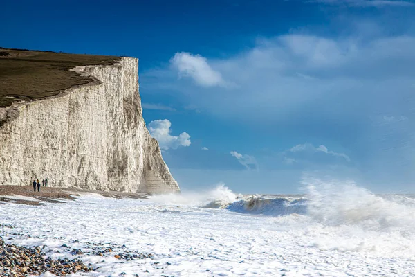 Seven Sisters Chalk Cliffs Stormy Day England — Stock Photo, Image