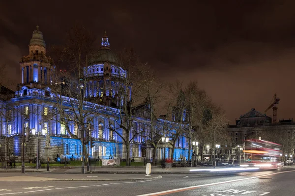 Ayuntamiento Belfast Noche Reino Unido —  Fotos de Stock