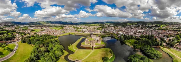 Luftaufnahme Der Burg Caerphilly Sommer Wales — Stockfoto