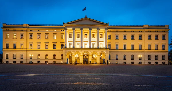 Kungliga Slottet Natten Oslo Norge — Stockfoto